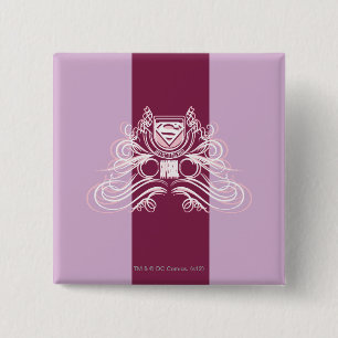 Bóton Quadrado 5.08cm Supergirl Flourish Design