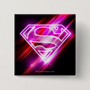 Bóton Quadrado 5.08cm Supergirl Pink
