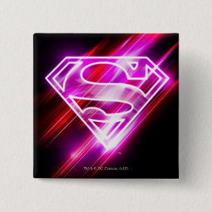 Bóton Quadrado 5.08cm Supergirl Pink
