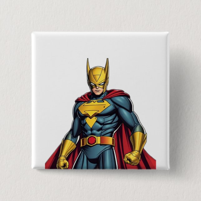 Bóton Quadrado 5.08cm Superheros (Frente)