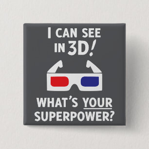 Bóton Quadrado 5.08cm superpotência 3D