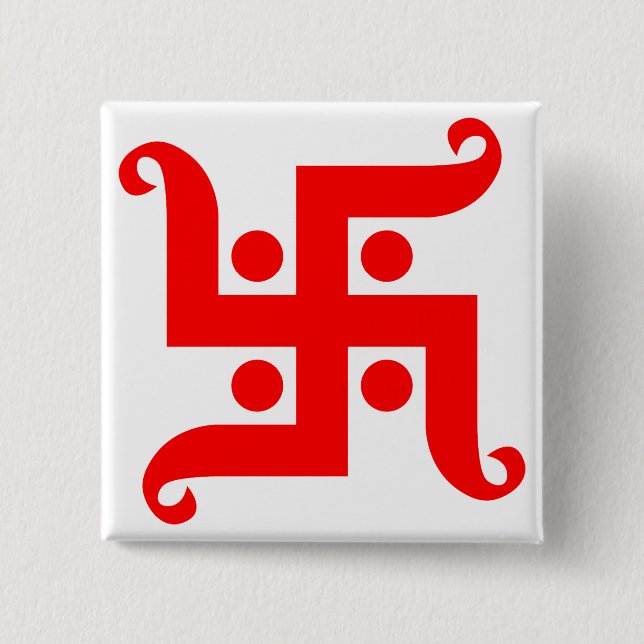 Bóton Quadrado 5.08cm swastika (Frente)