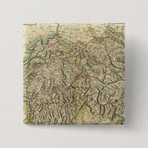 Bóton Quadrado 5.08cm Swisserland - Mapa do Atlas Suiça
