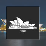 Bóton Quadrado 5.08cm Sydney Opera House Austrália desenhando lembrança<br><div class="desc">Sydney Opera House Austrália desenhando lembrança</div>