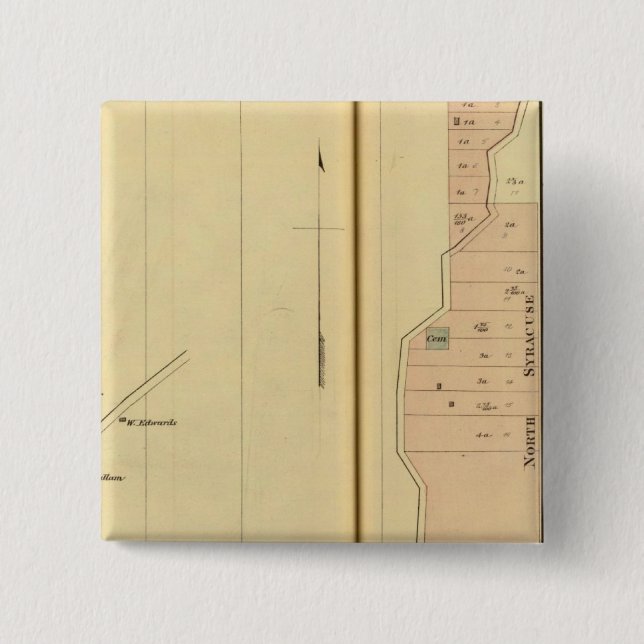 Bóton Quadrado 5.08cm Syracuse com Carletonville (Frente)