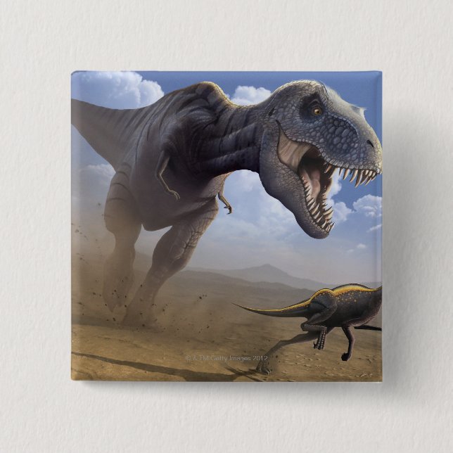 Bóton Quadrado 5.08cm T Rex (Frente)