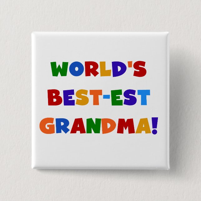 Bóton Quadrado 5.08cm T-shirt e presentes brilhantes da avó do (Frente)