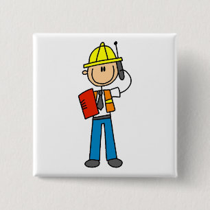 Bóton Quadrado 5.08cm T-shirt e presentes do contramestre da construçã