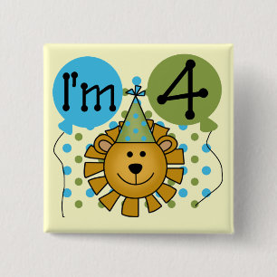 Bóton Quadrado 5.08cm T-shirts e presentes de quarto aniversário