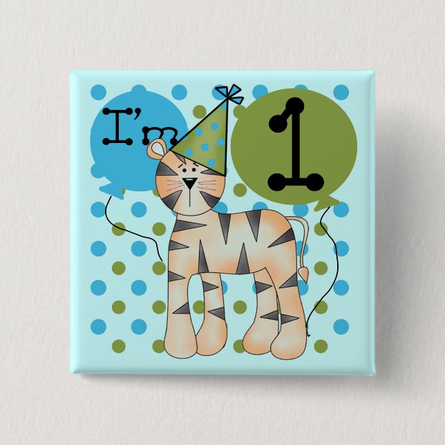 Bóton Quadrado 5.08cm T-shirts e presentes primeiros aniversarios de Tig (Frente)