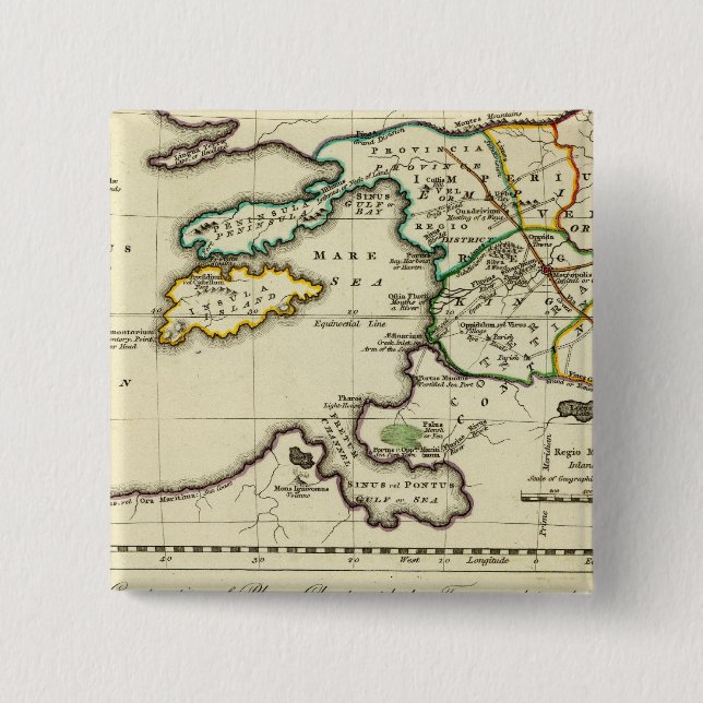 Bóton Quadrado 5.08cm Tabularum geographicarum (Frente)