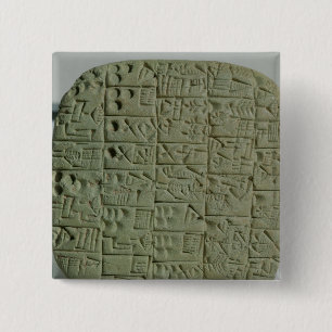 Bóton Quadrado 5.08cm Tabuleta com roteiro cuneiform