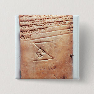 Bóton Quadrado 5.08cm Tabuleta com roteiro cuneiform, c.1830-1530 BC