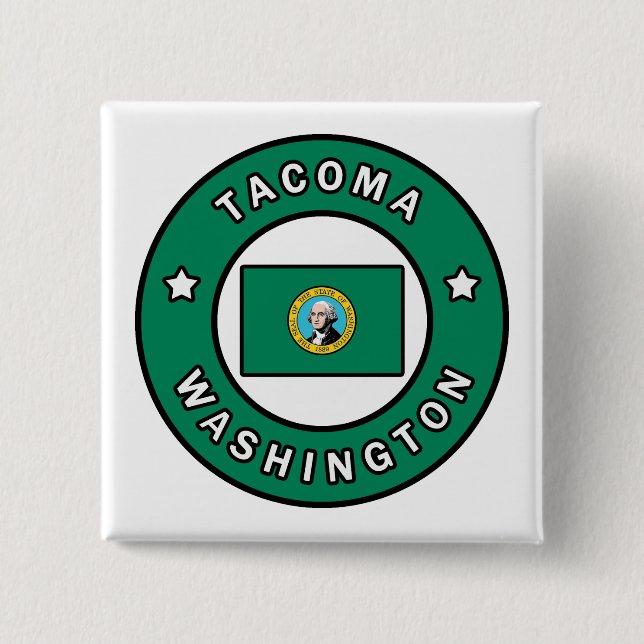 Bóton Quadrado 5.08cm Tacoma Washington (Frente)