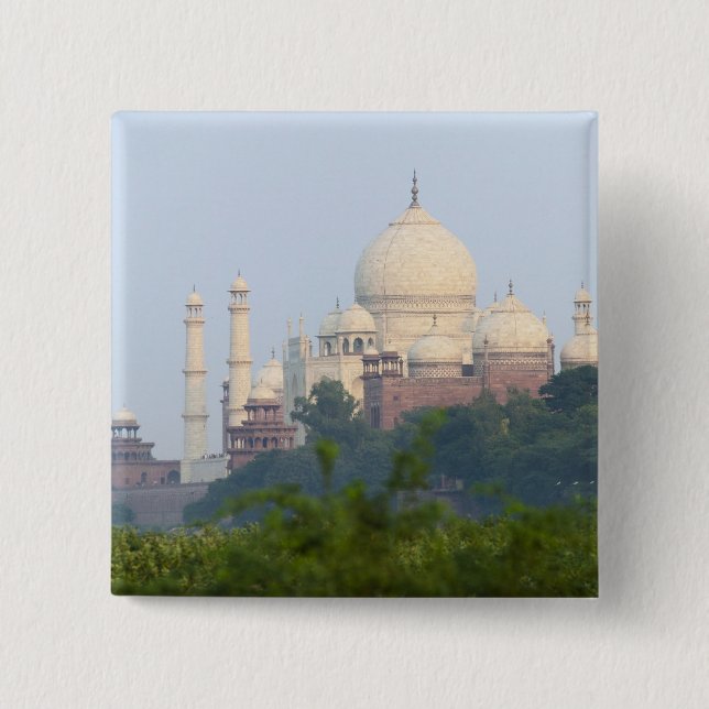 Bóton Quadrado 5.08cm Taj Mahal, Agra, Índia (Frente)
