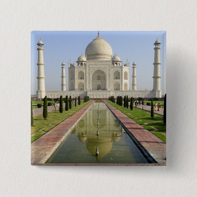 Bóton Quadrado 5.08cm Taj Mahal, Agra, Uttar Pradesh, Índia, (Frente)