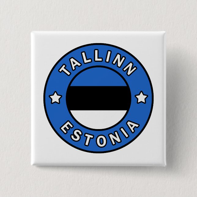 Bóton Quadrado 5.08cm Tallinn Estônia (Frente)