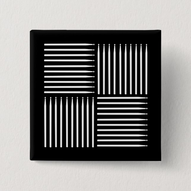 Bóton Quadrado 5.08cm Tambor preto (Frente)