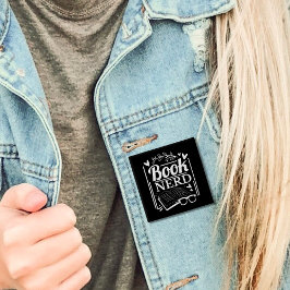 Bóton Quadrado 5.08cm Tampa do Livro de Nerd