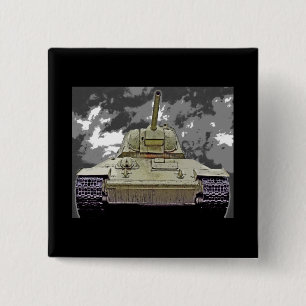 Bóton Quadrado 5.08cm Tanque do russo T-34, memorial soviético, Berlim