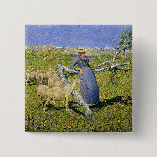Bóton Quadrado 5.08cm Tarde nos cumes, 1892 (óleo em canvas)