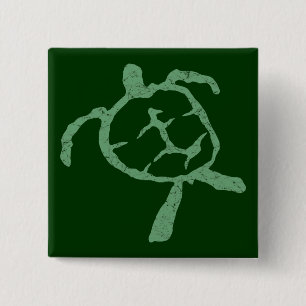 Bóton Quadrado 5.08cm tartaruga verde