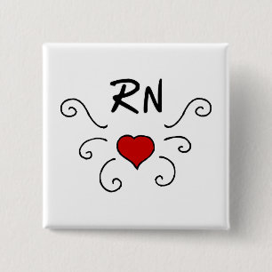 Bóton Quadrado 5.08cm Tatuagem do amor do RN