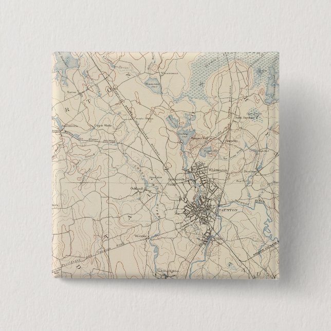 Bóton Quadrado 5.08cm Taunton, Massachusetts (Frente)