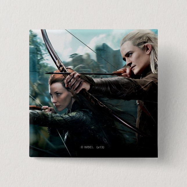 Bóton Quadrado 5.08cm TAURIEL™ e LEGOLAS GREENLEAF™ Movie Poster (Frente)