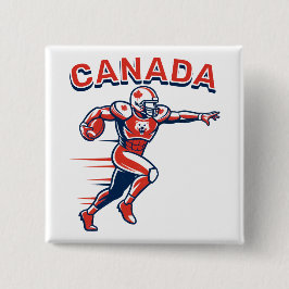 Bóton Quadrado 5.08cm Team Canada Football Dynamic Patriotic Athlete Art
