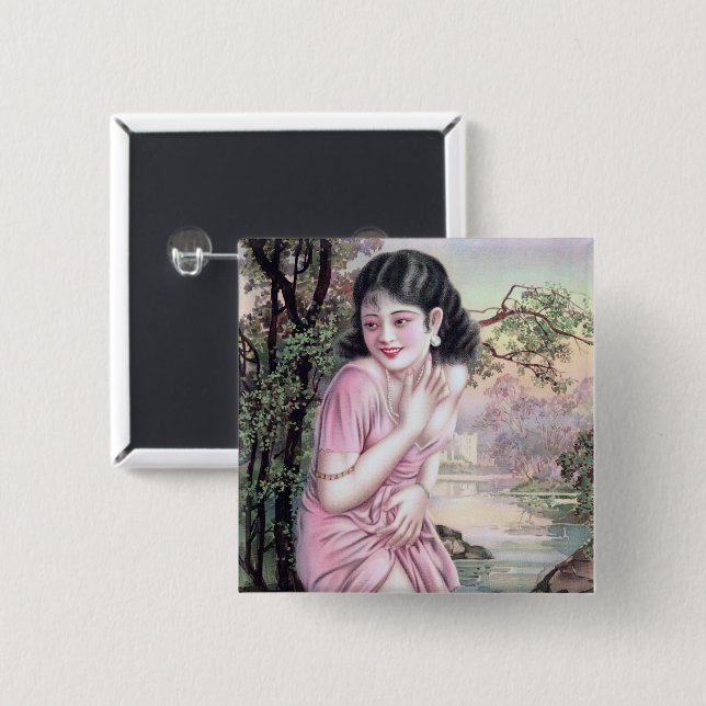 Bóton Quadrado 5.08cm Teasin Stream Oasis por Shanghai China Girl (Frente & Verso)