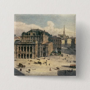 Bóton Quadrado 5.08cm Teatro da ópera do estado de Viena, c.1869