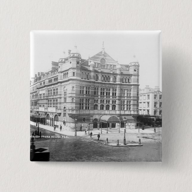 Bóton Quadrado 5.08cm Teatro da ópera inglês real, 1891 (Frente)