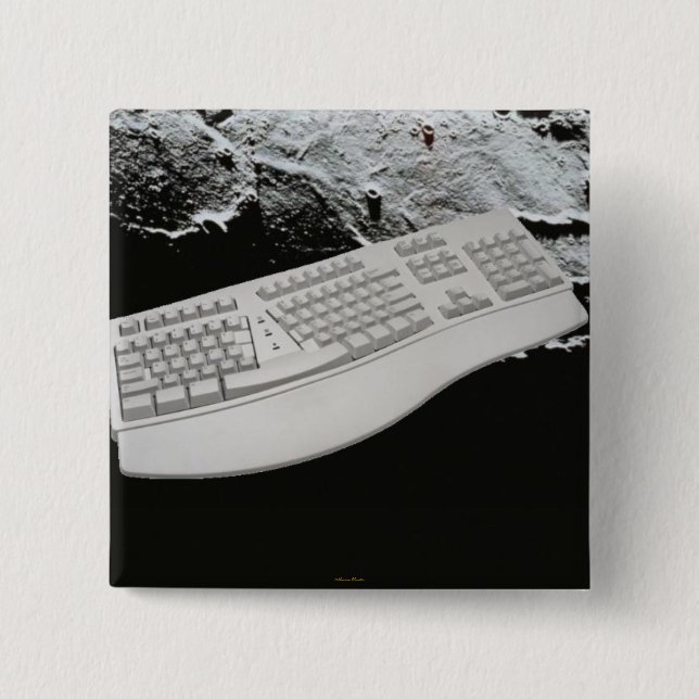 Bóton Quadrado 5.08cm Teclado no Botão Espacial (Frente)