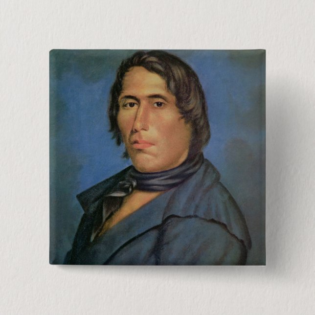 Bóton Quadrado 5.08cm Tecumseh (1768-1813) (óleo em canvas) (Frente)