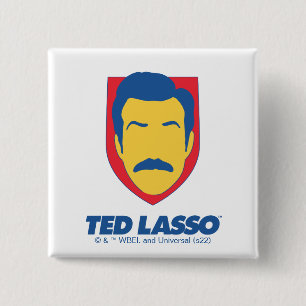 Bóton Quadrado 5.08cm Ted Lasso   Ícone Face