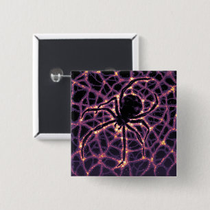 Bóton Quadrado 5.08cm Teia Cósmica de Aranha, Galáxia de Horrores de Hal
