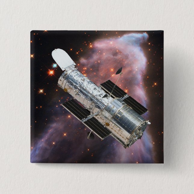 Bóton Quadrado 5.08cm Telescópio espacial Hubble (Frente)