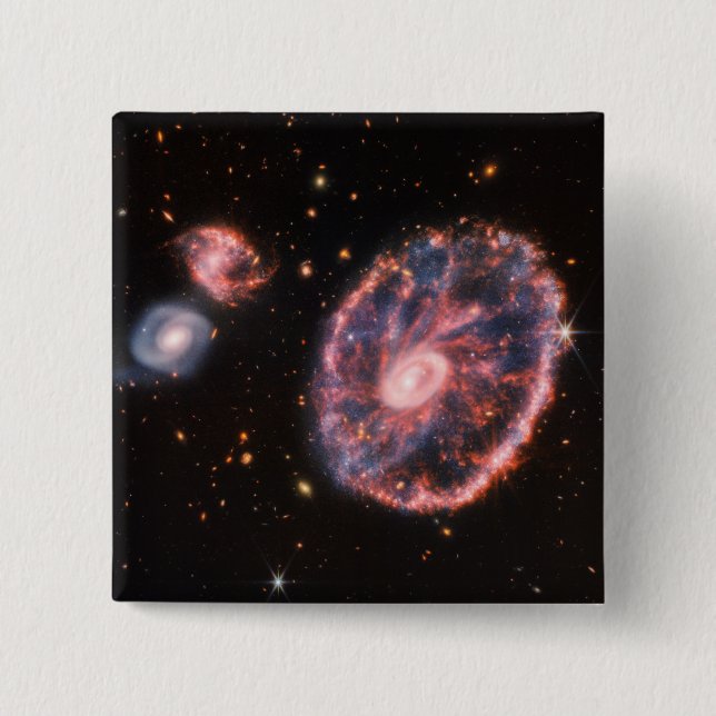 Bóton Quadrado 5.08cm Telescópio Espacial JWST James Webb Galaxy (Frente)