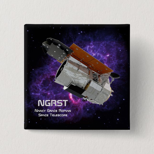 Bóton Quadrado 5.08cm Telescópio Espacial Nancy Grace Roman (Frente)