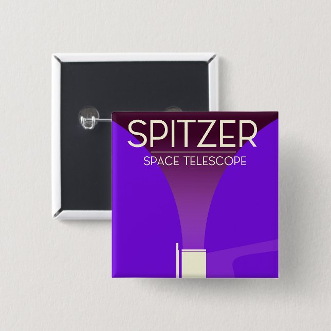 Bóton Quadrado 5.08cm Telescópio Espacial Spitzer (Frente & Verso)