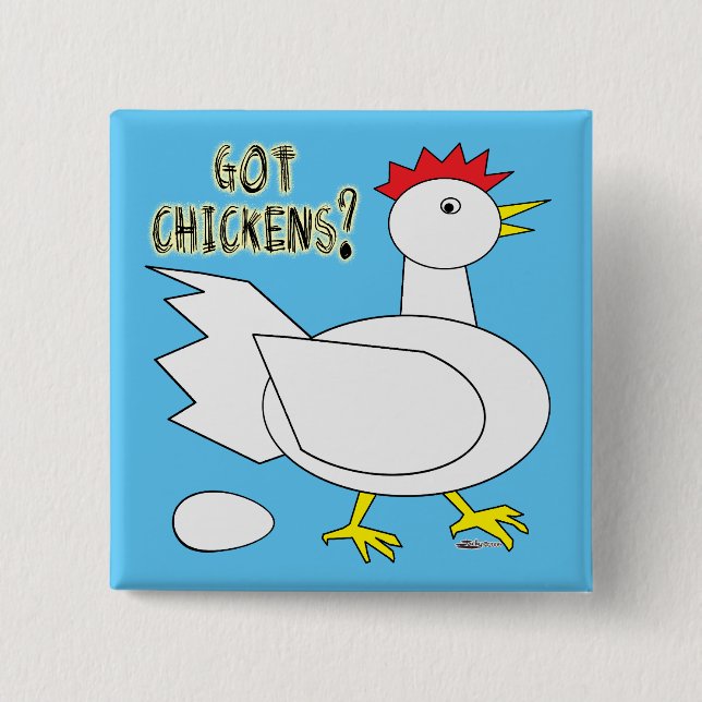 Bóton Quadrado 5.08cm Tem frango? (Frente)