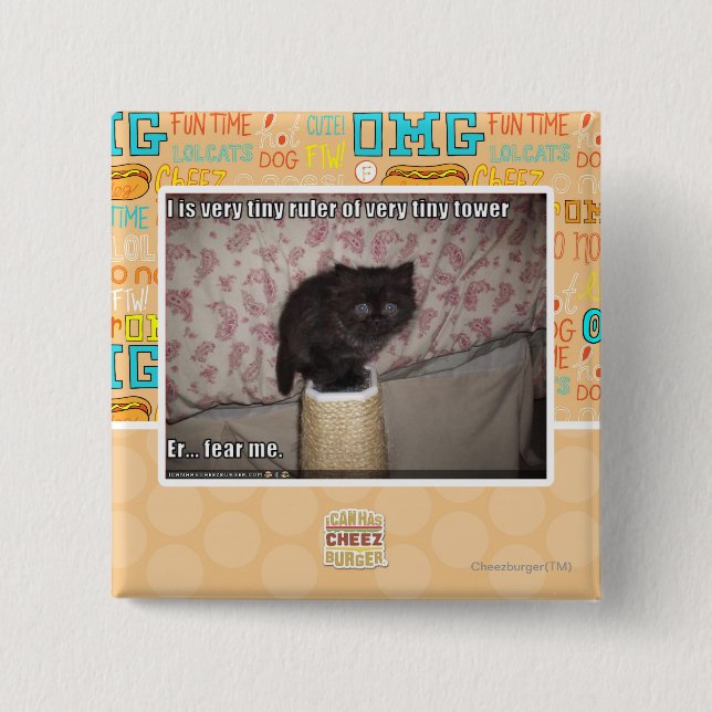 Bóton Quadrado 5.08cm Tema-me (Frente)