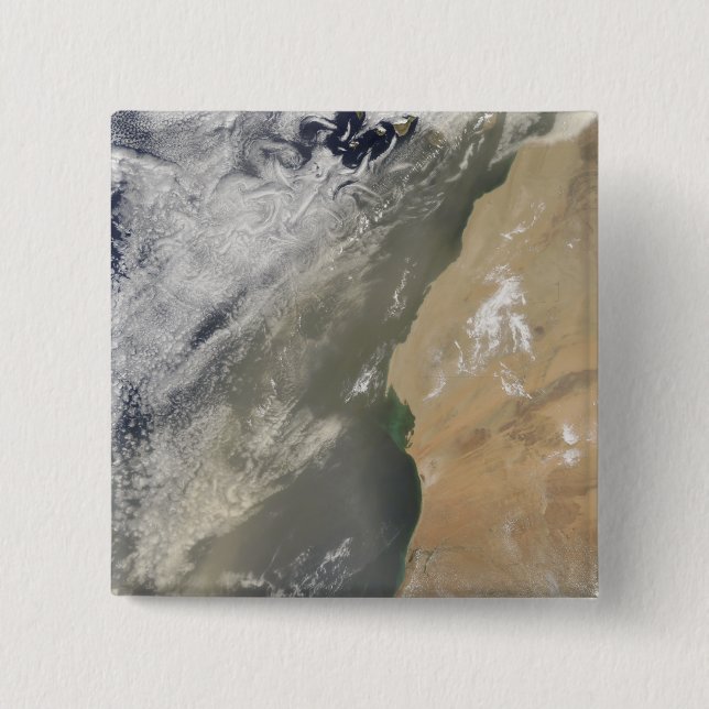 Bóton Quadrado 5.08cm Tempestade de poeira na África Ocidental (Frente)