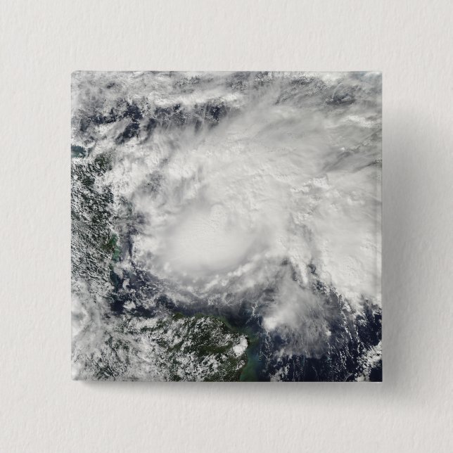 Bóton Quadrado 5.08cm Tempestade tropical Ida no Mar Caribe (Frente)