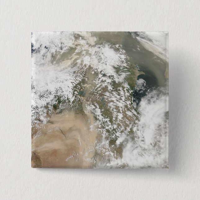 Bóton Quadrado 5.08cm Tempestades de poeira no Médio Oriente (Frente)