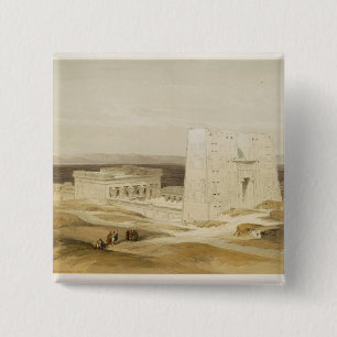 Bóton Quadrado 5.08cm Templo de Edfu, Apollinopolis antigo, Egipto