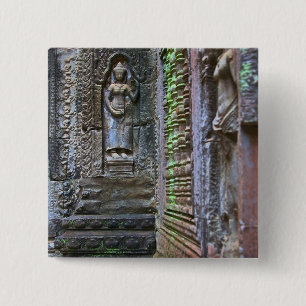 Bóton Quadrado 5.08cm Templo Ta Prohm, Província de Siem Reap, Camboja 2