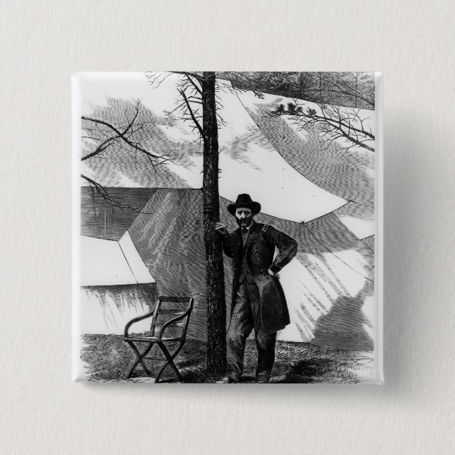 Bóton Quadrado 5.08cm Tenente General Ulysses S. Grant (Frente)