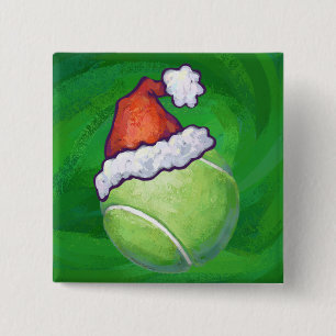 Bóton Quadrado 5.08cm Tênis Ball de Natal Verde